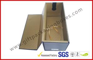 Wholesale Foldable 1100G Rigid Board Wine Packaging Boxes , Rubber Finished Luxury Gift Boxes With Spot UV Logo from china suppliers