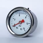 304 Ss Pressure Gauge 40mm 15 Psi Glycerine Filled Manometer 1/4 NPT