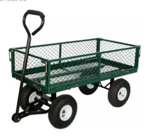 Wholesale Green Heavy Duty Mesh Garden Folding Utility Nursery Beach Wagon Cart Trolley For Outdoor from china suppliers