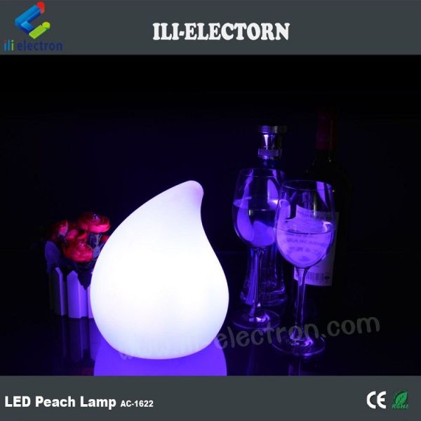 colorful peach shape plastic modern table lamp for party decor