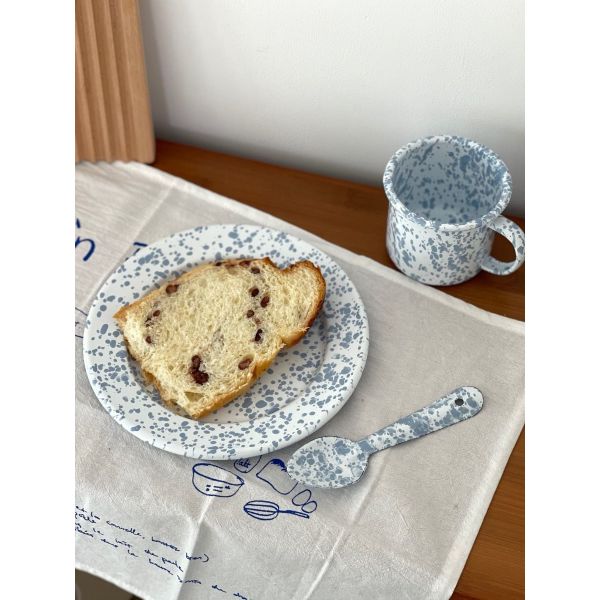 Korean Splash Ink Enamel Dinnerware Bowl Mug Plate Set Classical Style 0.5mm Thickness