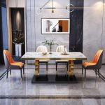 Durable Stainless Steel Marble Dining Table For Lasting Luxury