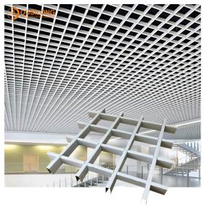 Wholesale White Powder Coated 625x625mm Aluminum 0.5mm Metal Grid Ceiling With Tee Bar Commercial Suspended Ceiling from china suppliers