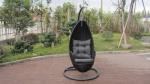 Aluminum Frame And Black Rattan Swing Chair For Outdoor Garden