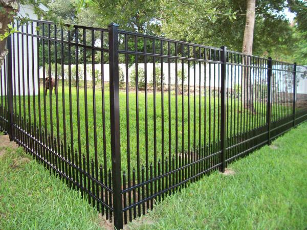 Hot sale new design black coated galvanized steel tubular 8 feet steel fence for