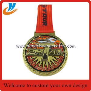 Wholesale Alloy die cast sport medals,sports metal medallions with ribbon from china suppliers