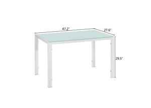 Wholesale White 52.91lb 20×70×75cm Tempered Glass Dining Table from china suppliers