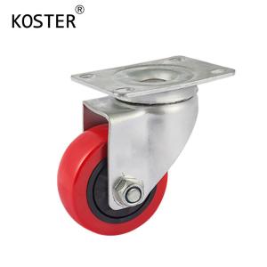 Wholesale 130kg Maximum Load Rotating Wheel Trolley Barrow Wheels Single Bearing Red Plastic Swivel Wheel Caster from china suppliers