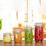 Stocked Airtight Glass Jam Jar Canister Multi Capacity Soda Glass Material