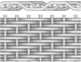 A drawing of twill dutch weave woven wire mesh on the white background.