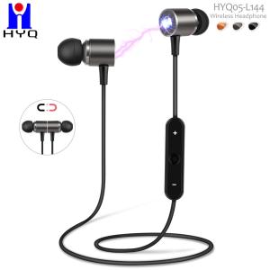Wholesale Magnetic Attraction Wireless Stereo Earphone 55cm Bluetooth Necklace Earbuds from china suppliers