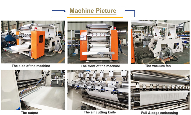 4 Lines Tissue Paper Automatic Machine , High Quality Facial Popup Tissue Roll Making Machine