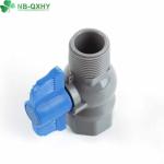 Blue Butterfly Handle PVC Male Female Thread Ball Valve for Straight Through