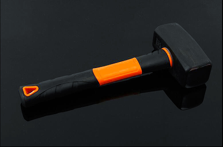 Stoning hammer(XL-0069) with painted surface, double colors rubber handle and good price