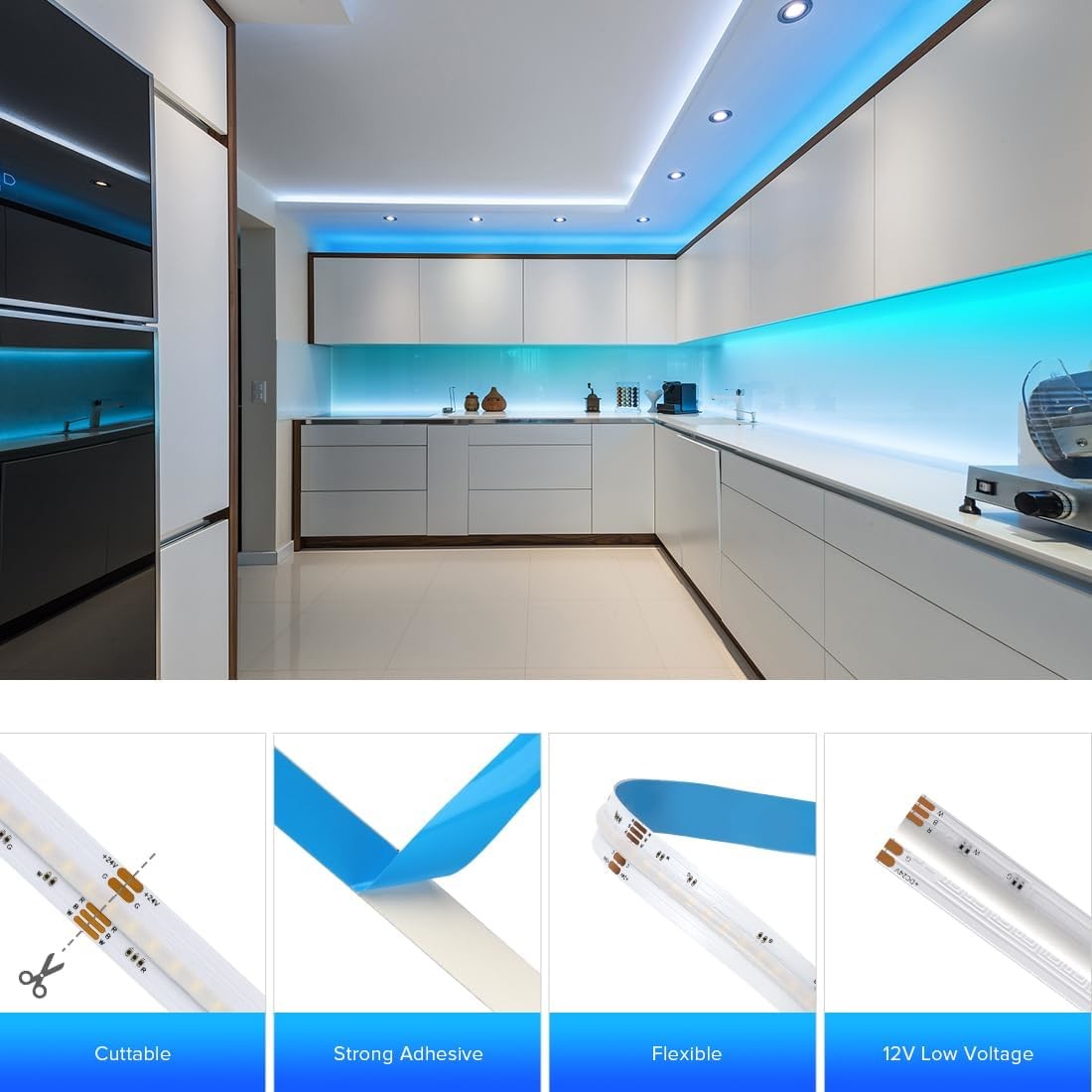 RGBW COB LED Strip with 784 LEDs/M and 19W Output Power