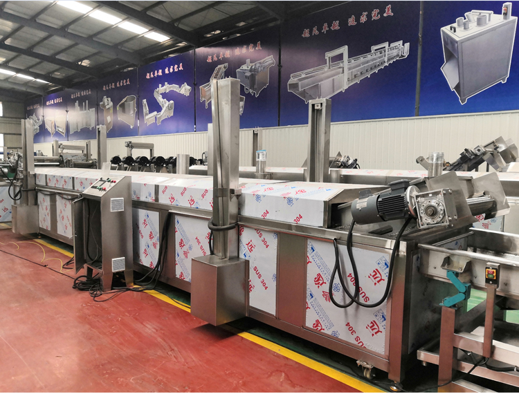 Automatic Filtration Frying Machine for Banana Sweet Potato Flakes Crisps Gas Heating