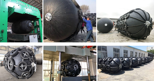 2.0*3.5M Floating Pneumatic Rubber Fenders 50kPa 80kPa For Ship Docking