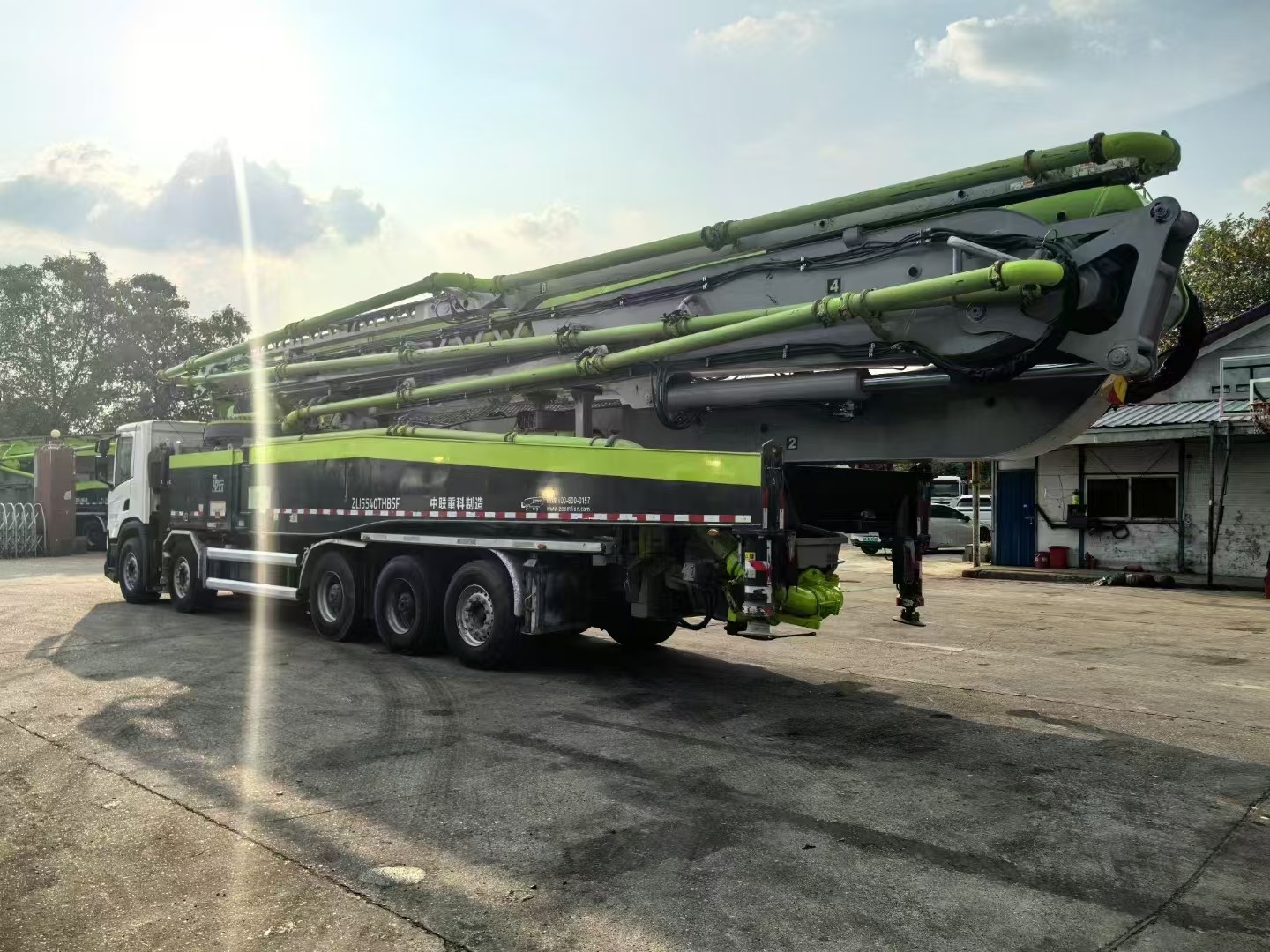 15840mm ZLJ5540THBSF 67m 2021 Zoomlion Used Diesel Concrete Pump Truck Scania Chassis