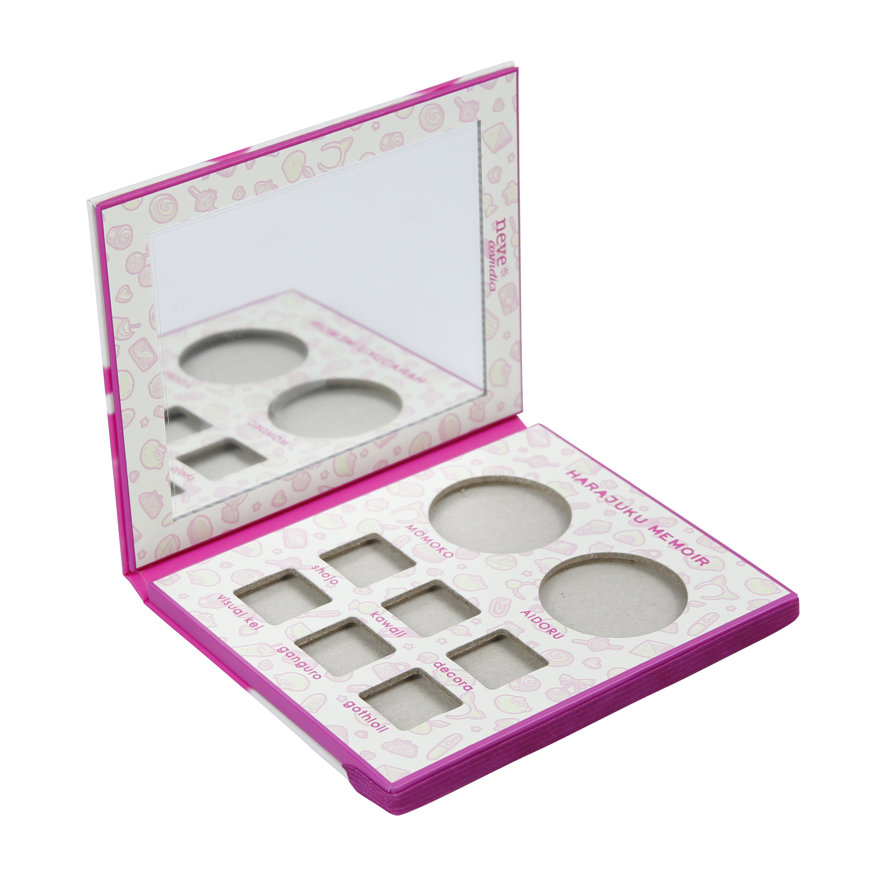 8 Colors Empty Eyeshadow Palette Containers 92mm Length with Elastisc Band Closure