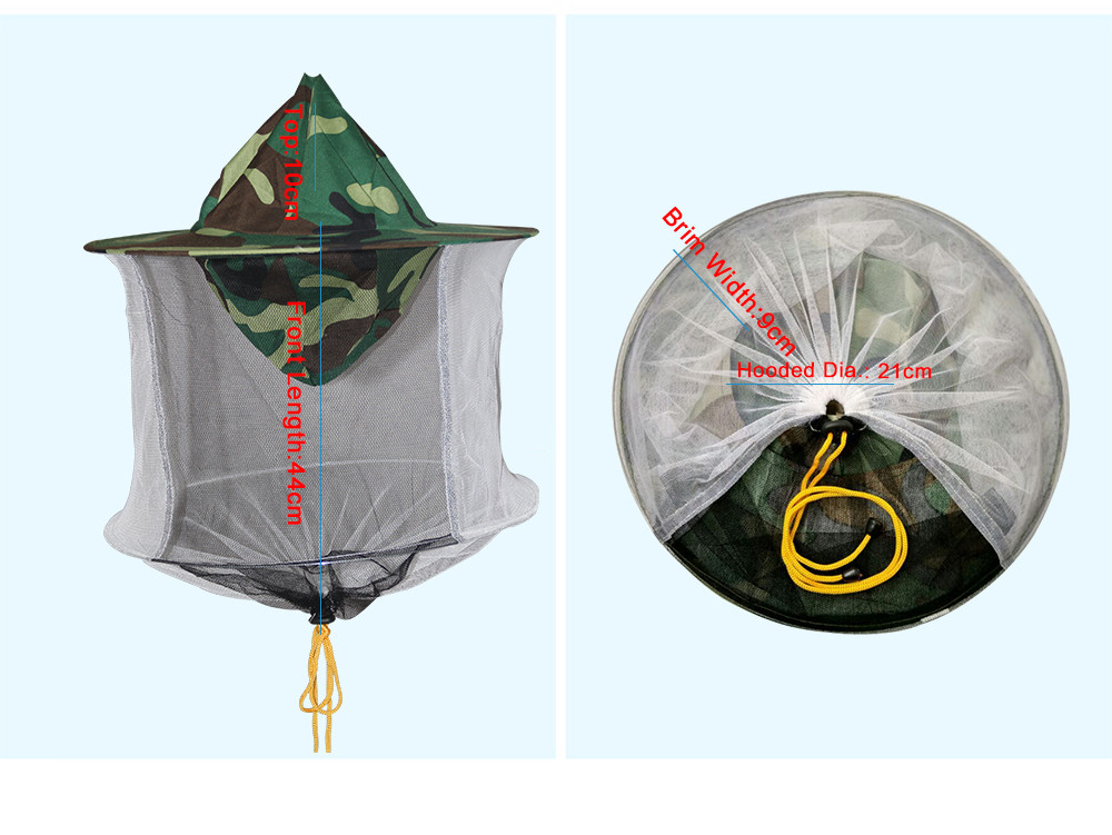 Camouflage Bee Veil Hat High Safety Double Inner Layer Elaborate Shrinkable Design
