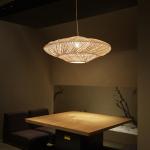 UFO Shades Rattan Lamp Creative Chinese Style Pendant Lights Wooden Suspension
