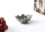 8.5cm Handmade Lead Free Glass Bowls Solid Gray Chopsticks Holder