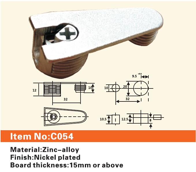 C054 Furniture connecting fittings:Cam connectors
