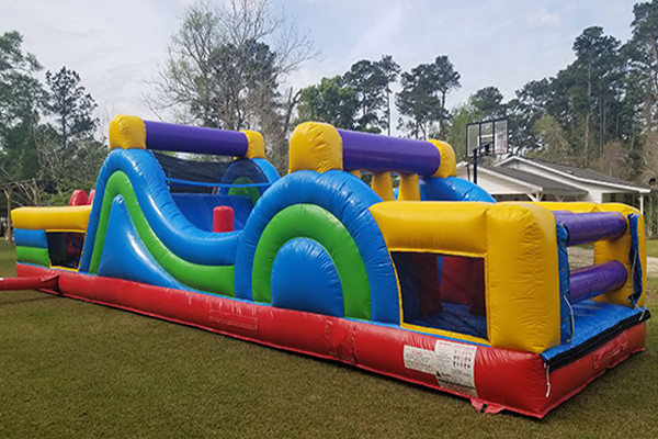 Large 40 Ft Outdoor Inflatable Obstacle Courses 5k Adults Kids Obstacle Course For Rent