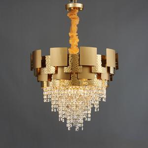 Wholesale Titanium Gold Glass Chandelier Crystals Luxury Pendant Lights 6m2 To 25m2 from china suppliers