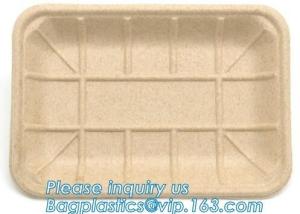 Wholesale corn starch plastic round food tray food tray with lid Biodegradable Plastic Meal Prep Tray bio disposable corn starch from china suppliers