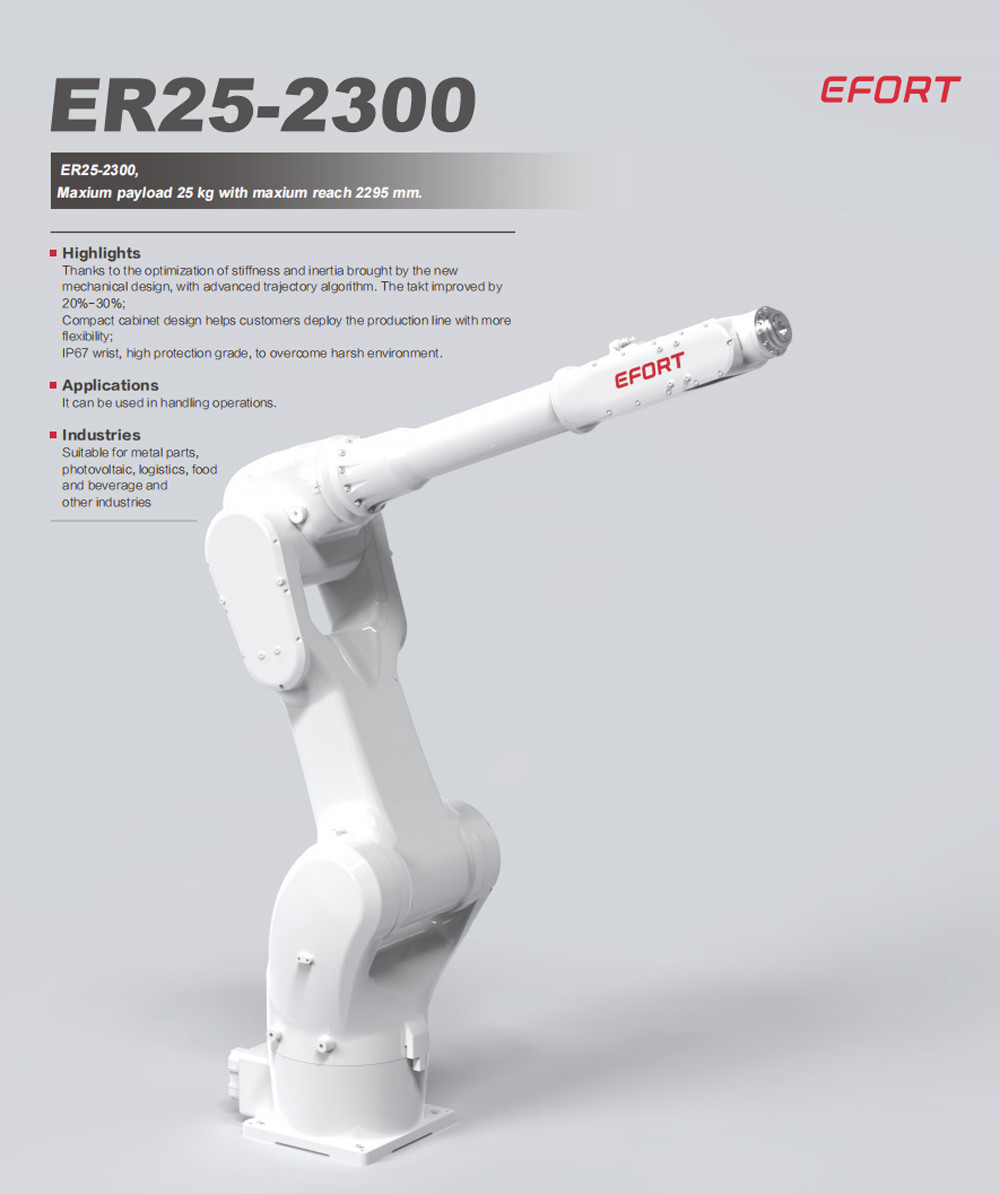 General Industrial Robot In Handling Operations For Metal Parts Photovoltaic Logistics Food And Beverage ER25-2300