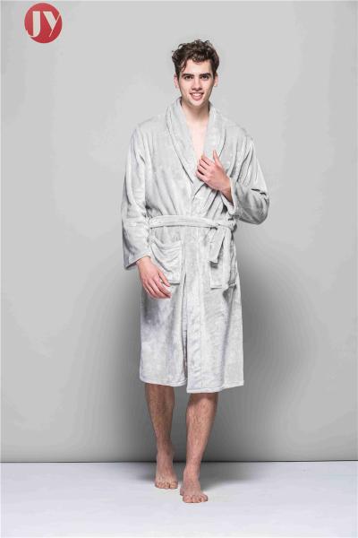 Mens Soft Bathrobe Fleece Kimono Hotel Spa Bathrobe Adults Men Boys Washable