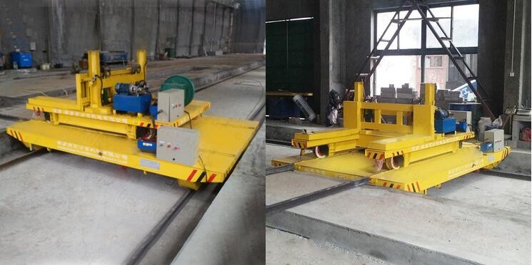 Safe Sliding Line Motorized Rail Cart , 0 - 20m / Min Coil Transfer Trolley