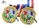 Imitation Gold Plating 65×4MM Football Stock Medals