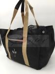 Black 420D Polyester Reusable Folding Shopping Bags For Supermarket Shopping
