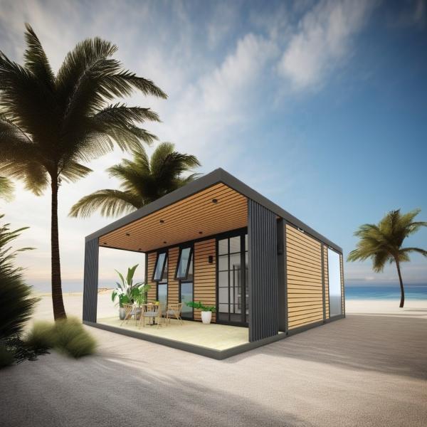 Outdoor Wooden Container Home Luxury Garden Tiny House with 2-3 Bedrooms for