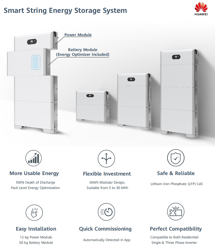 HUAWEl Luna2000 LiFePO4 Solar Battery Lithium Ion Home Battery 10-20KWh Floor Stand