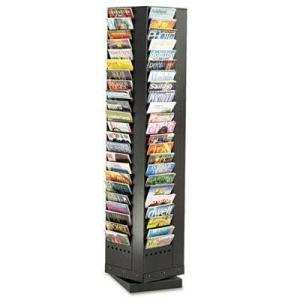 Wholesale Black Steel Rotary Magazine Rack / Brochure Display Stand 14W X 14D X 68H from china suppliers
