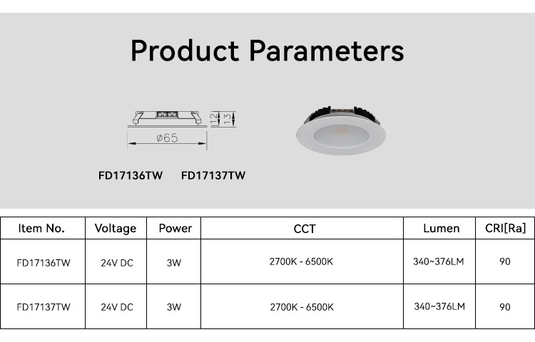 Tunable Recessed Under Cabinet Led Lighting 3W IP44 Ultra Thin Under Cabinet Light