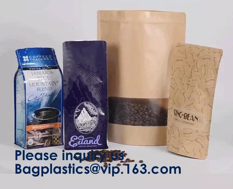 Oxo-Degradable stand up pouches Coffee Bags Stand Up Pouch With Valve Side Gusset Bag with Valve Flat Bottom Pouch with