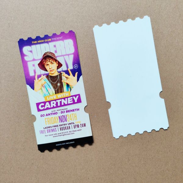 Creative Sublimation Blank PET Plastic Ticket Diy Custom Printable Concert Tickets