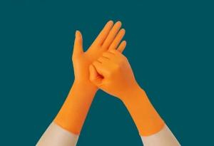 Wholesale Household Orange Nitrile Disposable Gloves 7g Gram 30CM Industrial Cleaning from china suppliers