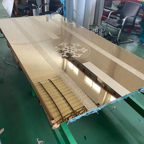 430 0.8mm Mirror Gold Etched Elevator Stainless Steel Sheet 4x8ft JIS