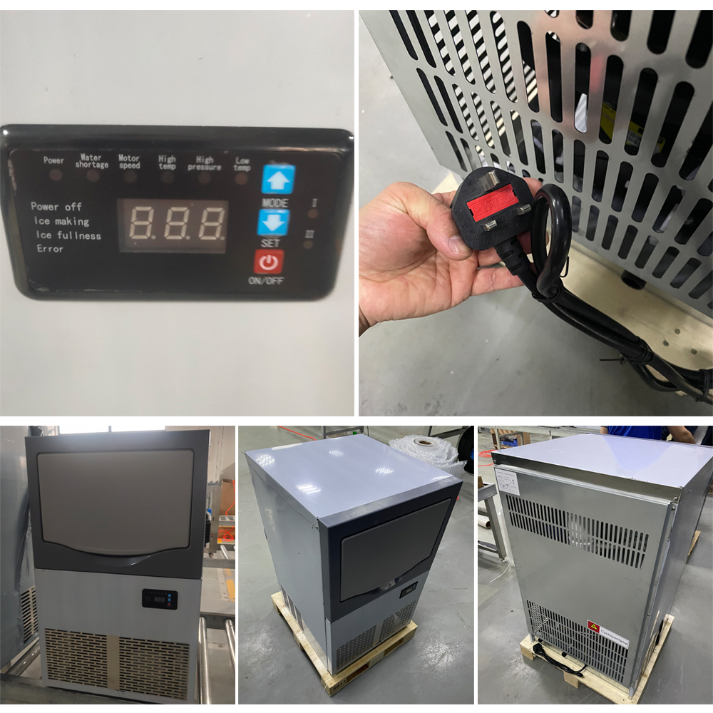 Granular Ice Machines 60kg Snow Nugget Ice Block Maker Commercial Snowflake Ice Making Machine for Business Automatic