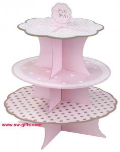 Wholesale Fashion Colorful Design 3 Tier Paper Cardboard Cupcake Stand,Wholesale Wedding Cake Stand from china suppliers