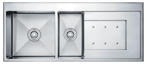 Wholesale Handmade Stainless Steel Double Bowl Sink Plate Kitchen Commercial Double Sink from china suppliers
