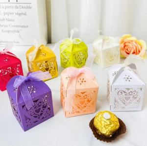 Wholesale 7.5x5x5cm Gift Packaging Box laser embossed Hollow Out For Wedding Souvenir from china suppliers