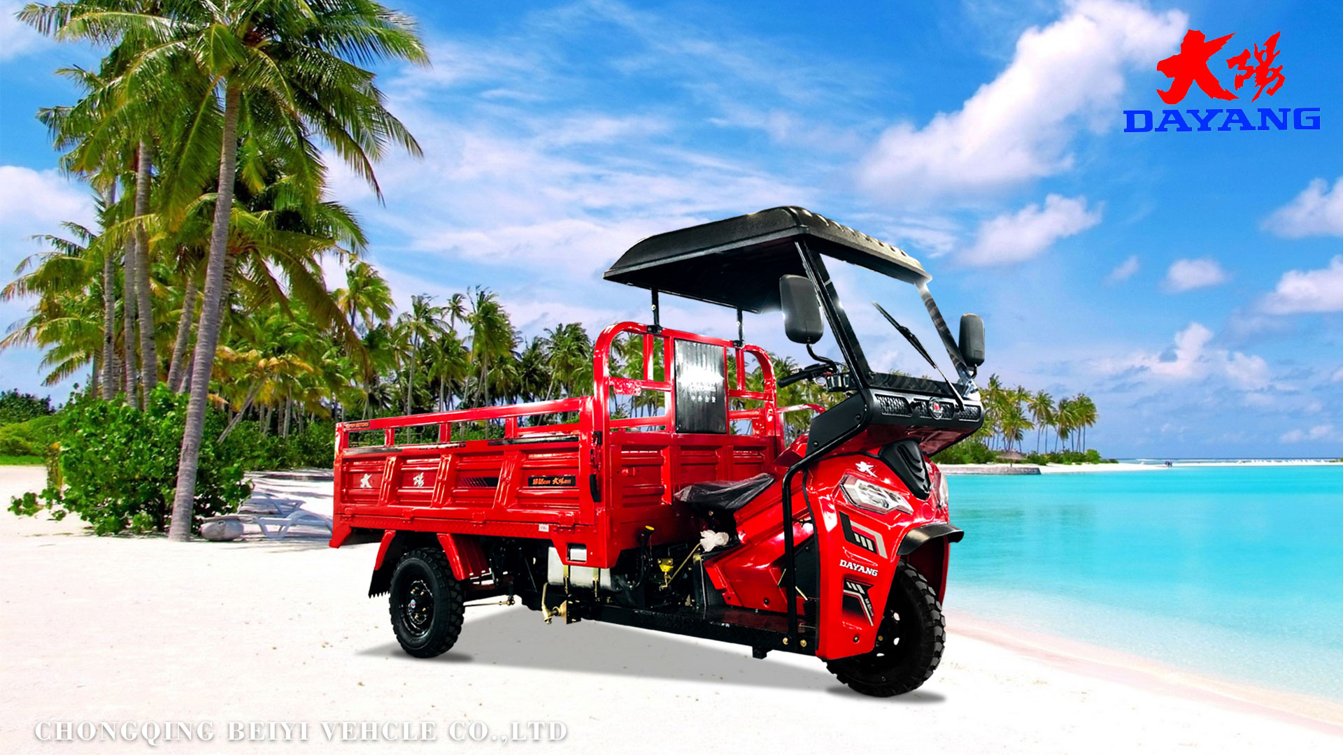 Dayang 1500 kg Three Wheel Petrol Trike Motorized Motorcycle with Cistern Cargo For Cargo