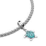 Sea Turtle Bead Charm Pendant Fit Euro Style In 14k Yellow Gold