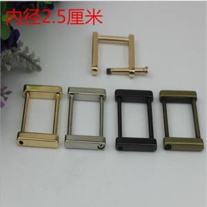 Wholesale Customized zinc alloy gunmetal color 25 mm metal square ring buckle for bags from china suppliers